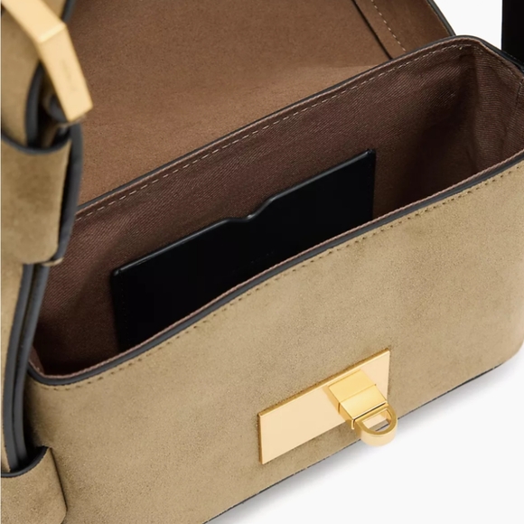 All Saints Suede Frankie Suger Hero Crossbody Bag + Dust Bag Nwt ❤️ - Picture 10 of 12